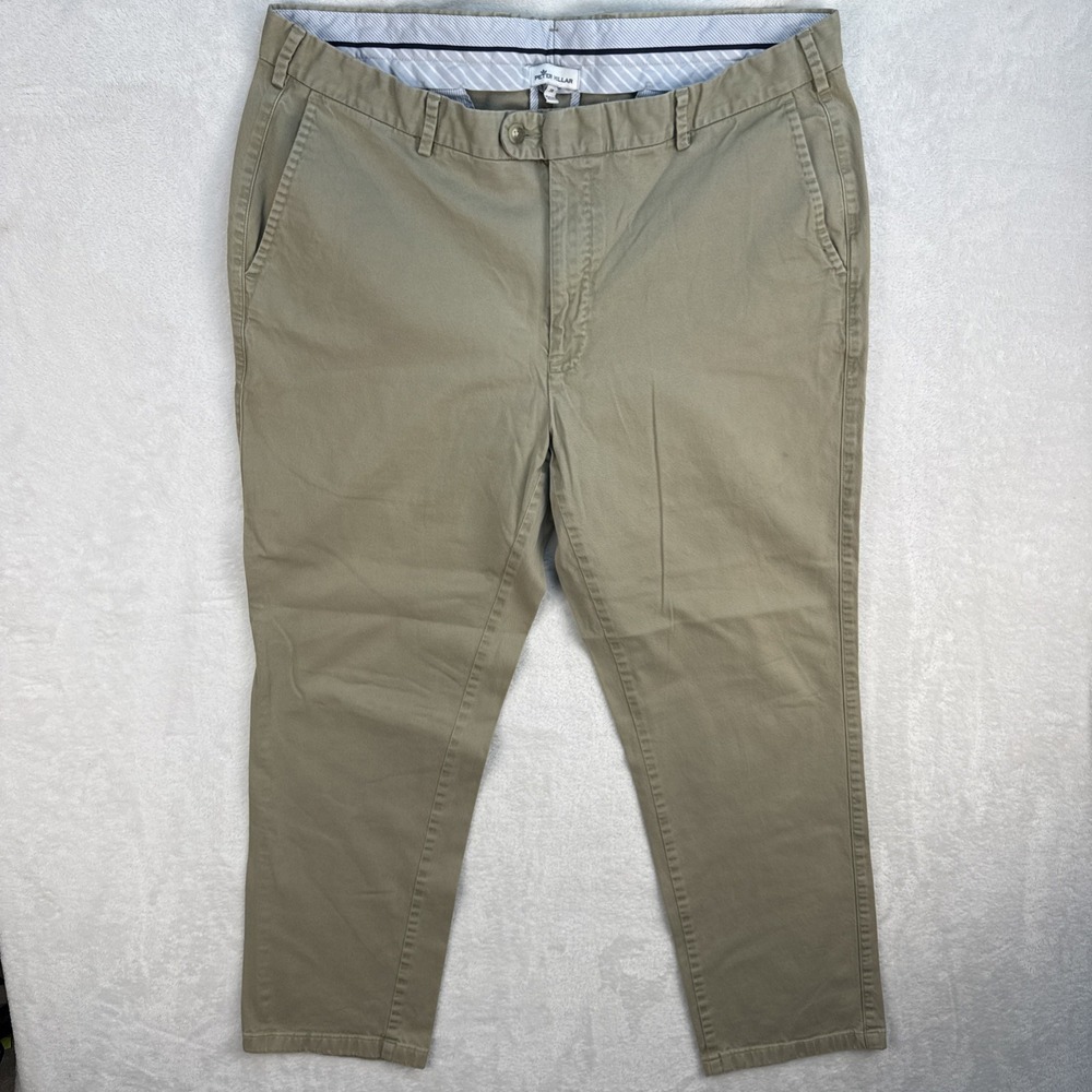 PETER MILLAR Pants Mens 38‎ Beige Chino SOFT TOUCH FLAT FRONT TROUSER ME0B48